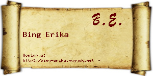 Bing Erika névjegykártya